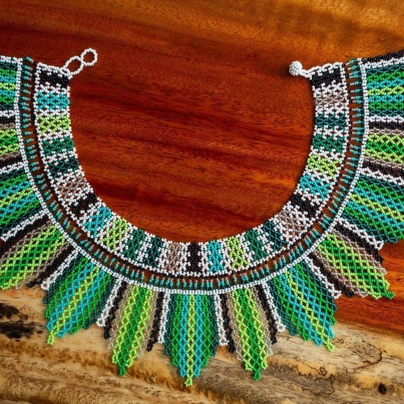 Handmade by Colombian Natives necklace embera okama beaded - Picture 1 of 4